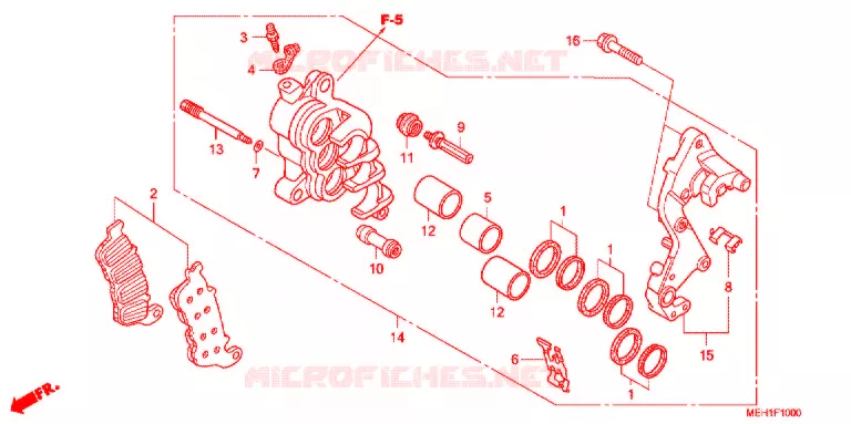 CALIBRE DO FREIO DIANTEIRO DIR.  Honda MOTO 700 DN01 2008  NSA700A8