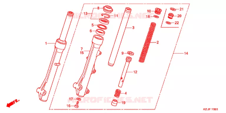 FORQUILHA FRENTE (NSC110C/S/CSF-C) Honda SCOOTER 110 SPACY 2015  NSC110CC