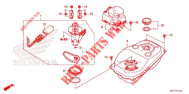 DEPOSITO COMBUSTIVEL  para Honda XRM 125 DUAL SPORT EXTREME 2020