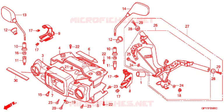 MANIVELA/COBERTURA GUIADOR  Honda SCOOTER 50 GYRO 2021  NJ50MDJ_S