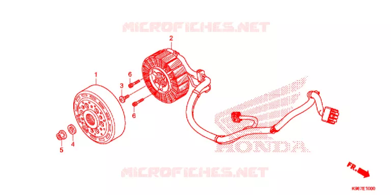 DISPOSITIVO DE PARTIDA DO GERADOR DE CA Honda SCOOTER 125 PCX 2020  WW125AK