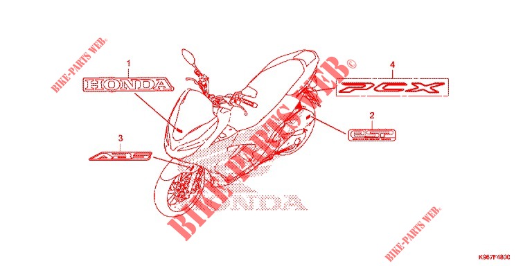 MARCA/EMBLEMA para Honda PCX 125 2020