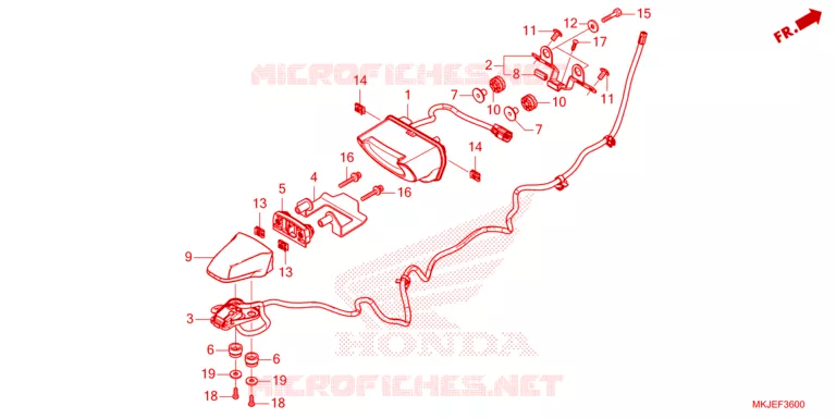 LUZ TRASEIRA/LUZ MATRICULA Honda MOTO 1000 CB 2023  CB1000RAP