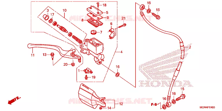 PRINCIPAL DO FREIO DIANTEIRO CILINDRO Honda MOTO 650 XR 2022  XR650L2N