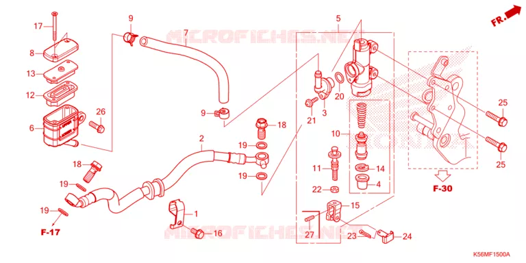 BOMBA PRINCIPAL TRASEIRA CILINDRO Honda MOTO 150 RS 2022  FS150FN_4MA