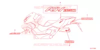 MARCA/EMBLEMA para Honda ADV 350 WITHOUT TOP CASE 2023