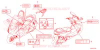 ETIQUETA CUIDADO para Honda FORZA 250 ABS TOP CASE 2023