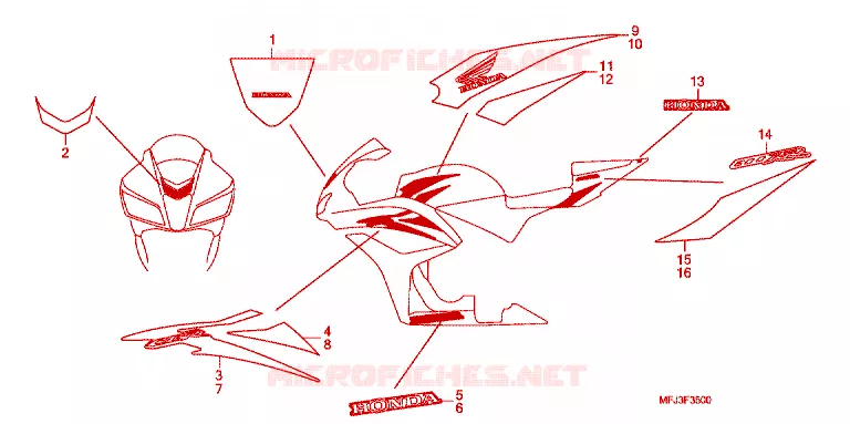 EMBLEMA/FAIXA Honda MOTO 600 CBR 2007  CBR600RR7