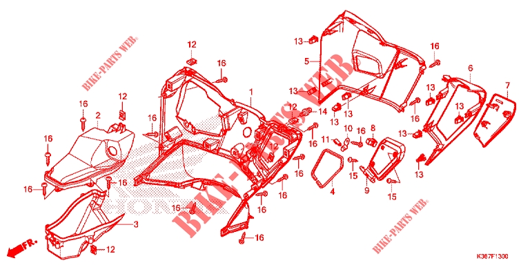 CAIXA INTERIOR para Honda PCX 150 2015