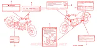 ETIQUETA CUIDADO para Honda VT 1100 SHADOW C2 SABRE 2000