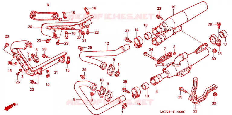 SILENCIADOR ESCAPE Honda MOTO 1100 SHADOW 2000  VT1100C2Y_A