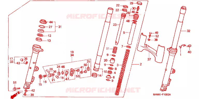 FORQUILHA FRENTE Honda MOTO 1500 GOLD-WING 2000  GL1500SEY
