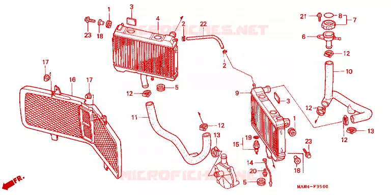 RADIADOR Honda MOTO 1500 GOLD-WING 1996  GL1500SET
