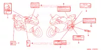 ETIQUETA CUIDADO para Honda CBR 600 RR 2005