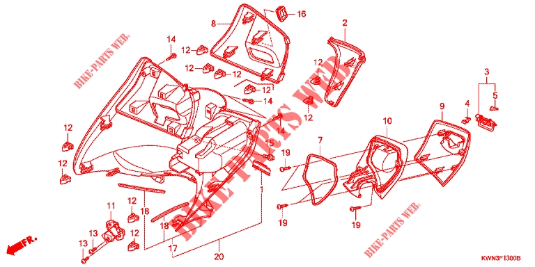 CAIXA INTERIOR para Honda PCX 125 2013