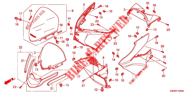 CARENAGEM FRONTAL para Honda PCX 125 2014