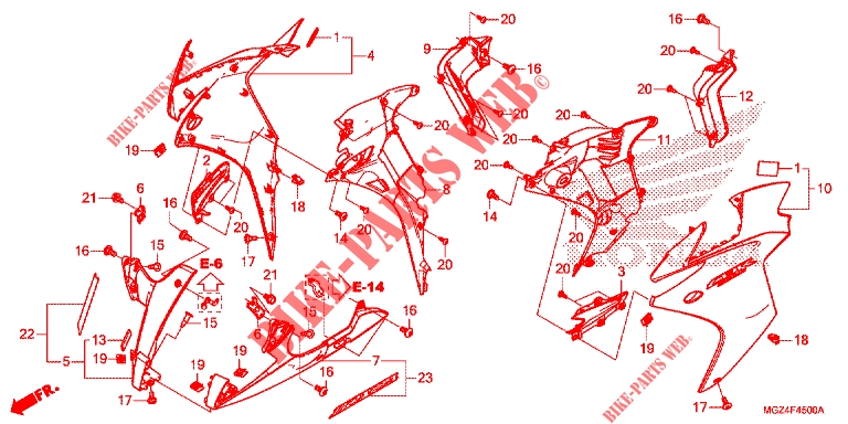 CAPO MEDIO para Honda CBR 500 R ABS 2014