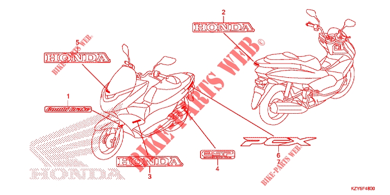     MARQUE/EMBLEME para Honda PCX 150 E 2015