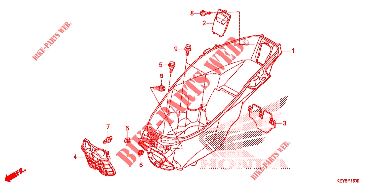     COMPARTIMENT A BAGAGES para Honda PCX 150 E 2015