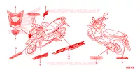 EMBLEMA/FAIXA para Honda CLICK 125 I Idling Stop Casted Wheels 2017