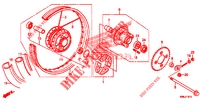     ROUE ARRIERE (RAYON/FREIN A TAMBOUR) para Honda WAVE 110 Front brake disk, Kick start, Spoked wheels 2020