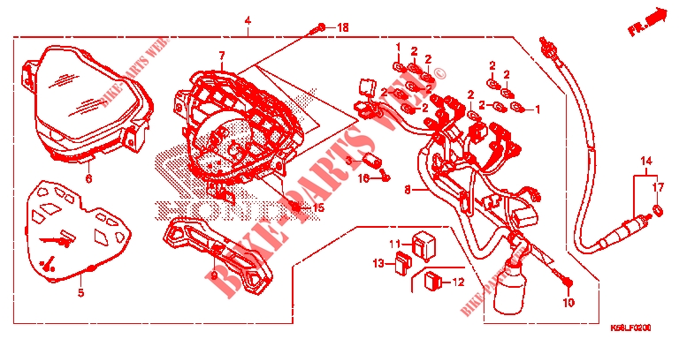    COMPTEUR para Honda WAVE 110 Front brake disk, Kick start, Spoked wheels 2020