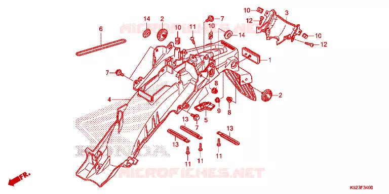 GUARDA-LAMAS TRÁS Honda MOTO 125 CBF 2021  CBF125SK