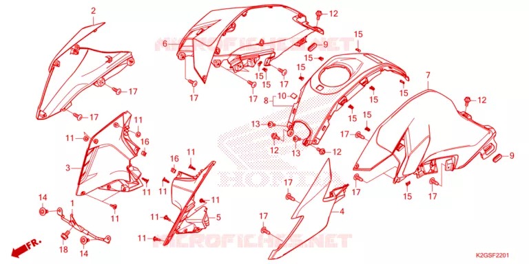 --- SHROUD (CG160EDA/EDF) Honda MOTO 160 CG 2025  CG160EDFS