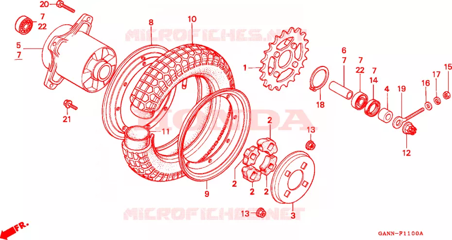 RODA TRASEIRA Honda MOTO 70 DAX 1996  ST70T