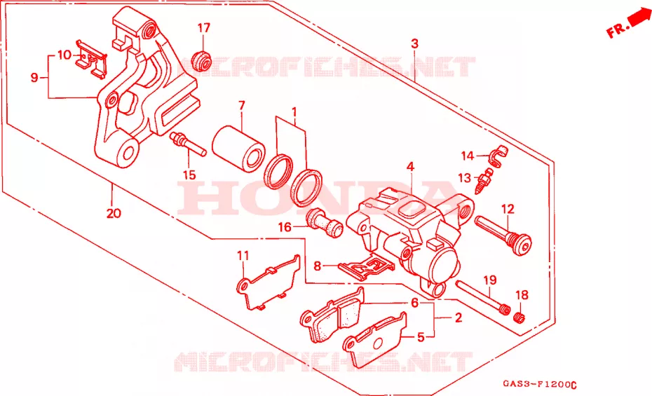 PINCA TRAVAO TRASEIRO Honda MOTO 75 NSR 1999  NSR75X