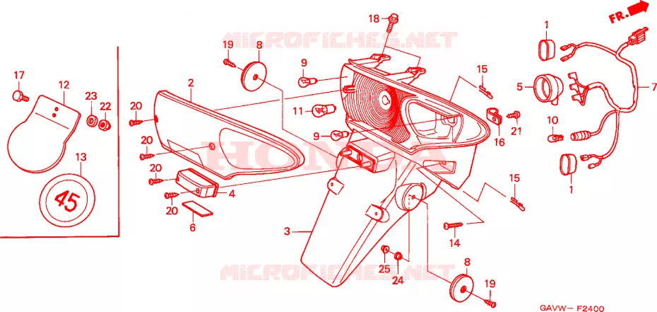 LUZ COMBINADA TRASEIRA Honda SCOOTER 50 BALI 1997  SJ50V