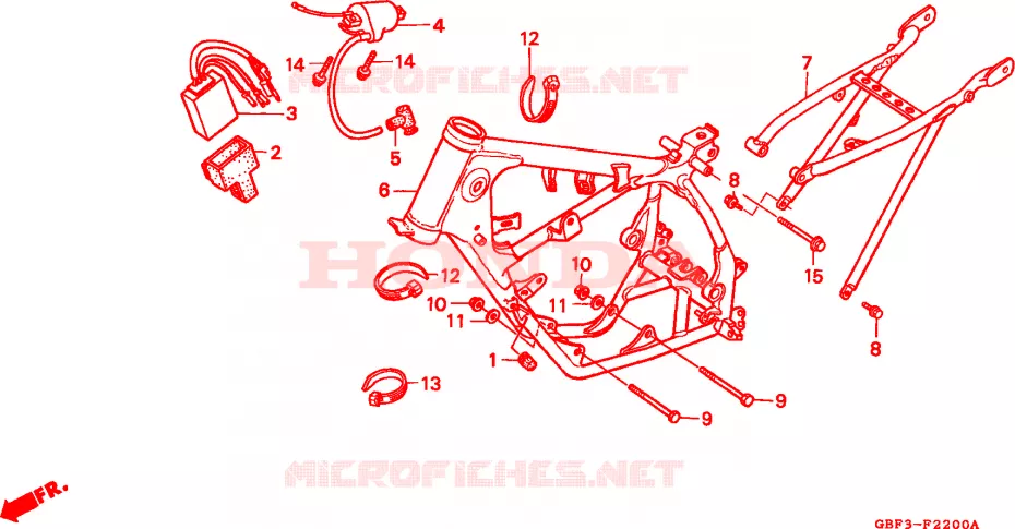 CORPO QUADRO Honda MOTO 80 CR 1996  CR80RBT
