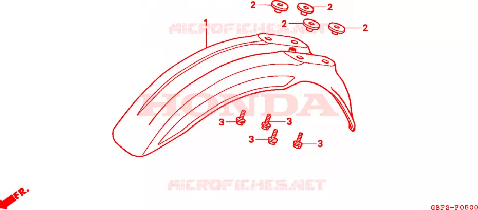 GUARDA-LAMAS FRENTE Honda MOTO 80 CR 1997  CR80RV