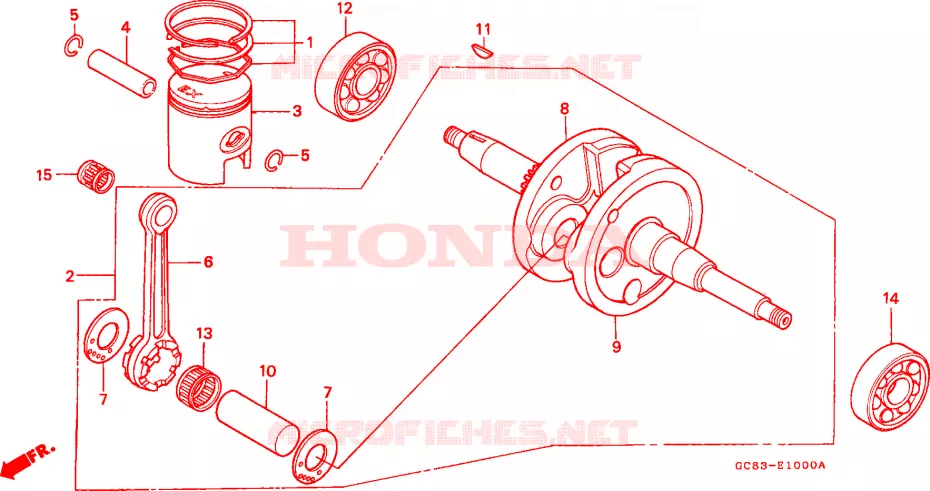CAMBOTA/PISTAO Honda SCOOTER 50 LEAD 1990  NH50MSL