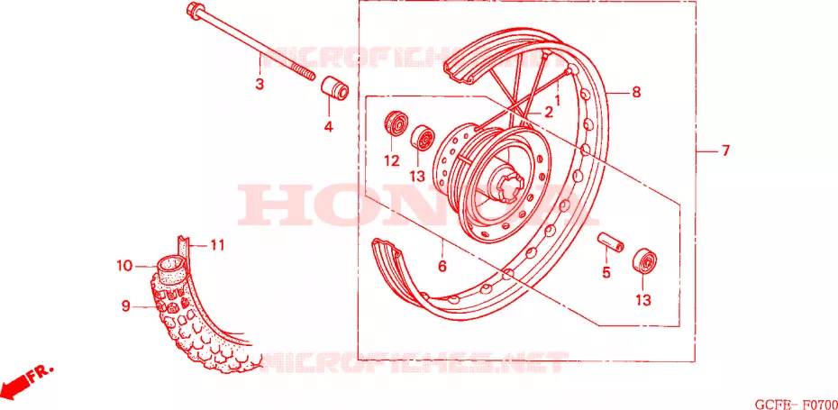 RODA FRENTE Honda MOTO 70 CRF 2009  CRF70F9