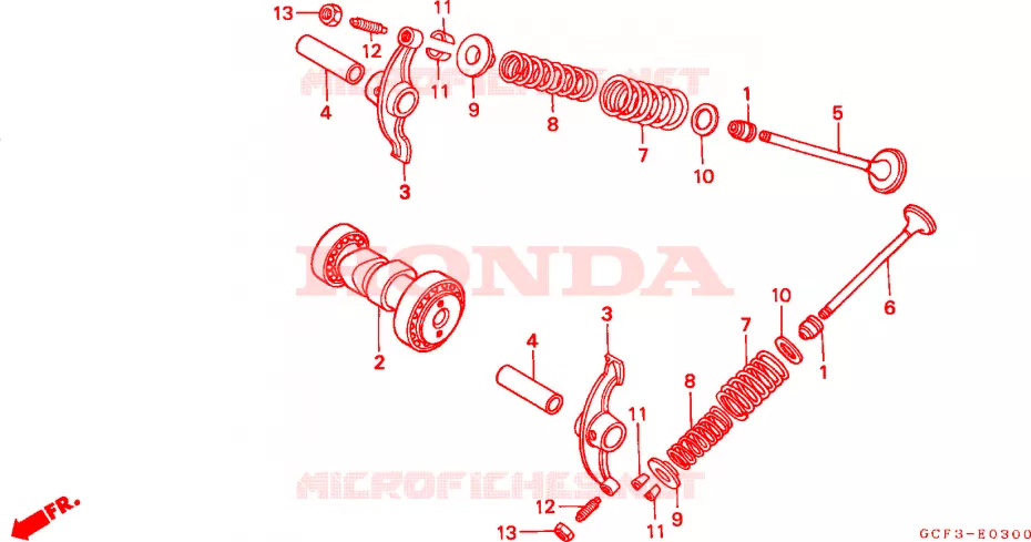 ARVORE CAMES/VALVULA Honda MOTO 70 XR 1998  XR70RW