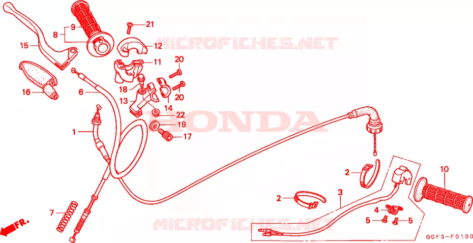 MANETE/INTERRUPTOR/CABO Honda MOTO 70 XR 1997  XR70RV