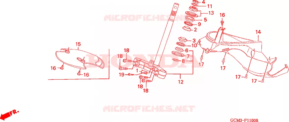 COLUNA DIRECCAO Honda SCOOTER 50 X8R 2000  SZX50SX