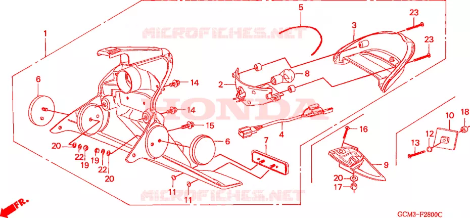 LUZ COMBINADA TRASEIRA Honda SCOOTER 50 X8R 2000  SZX50SY