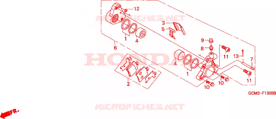 PINCA TRAVAO FRENTE Honda SCOOTER 50 X8R 1998  SZX50XW