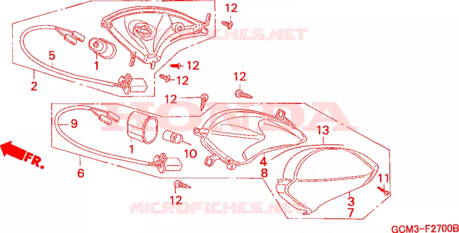 PISCA TRASEIRO Honda SCOOTER 50 X8R 1998  SZX50SW
