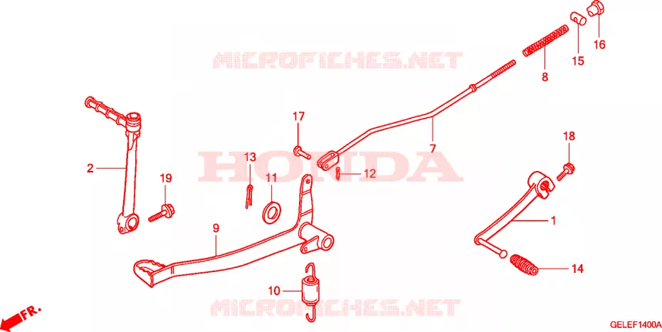 PEDAL TRAVAOES/KICK STARTERARM Honda MOTO 50 CRF 2011  CRF50FB