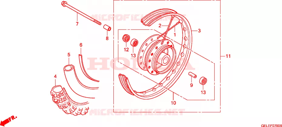 RODA FRENTE Honda MOTO 50 CRF 2011  CRF50FB