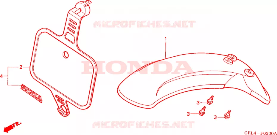 GUARDA-LAMAS FRENTE Honda MOTO 50 XR 2003  XR50R3