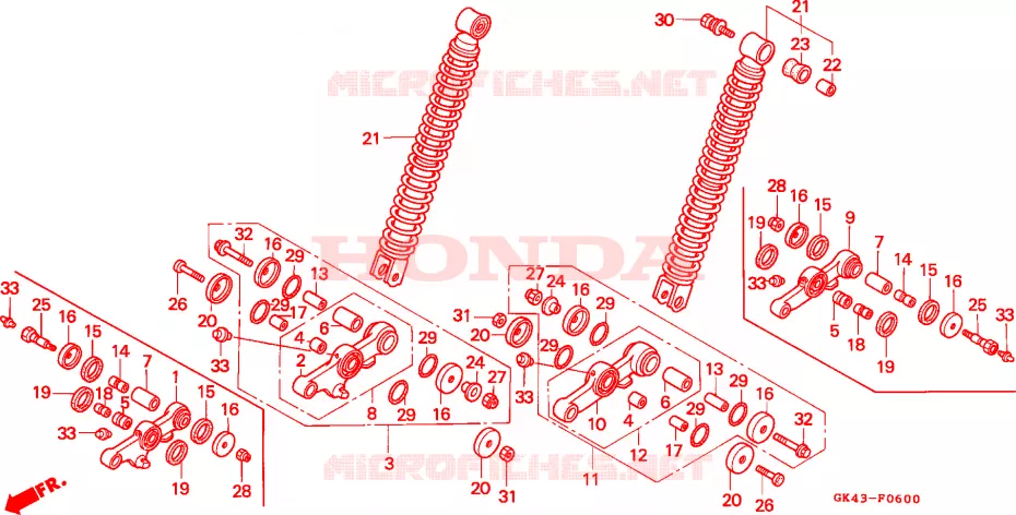 AMORTECEDOR DIANTEIRO Honda SCOOTER 50 C50 1986  C50G