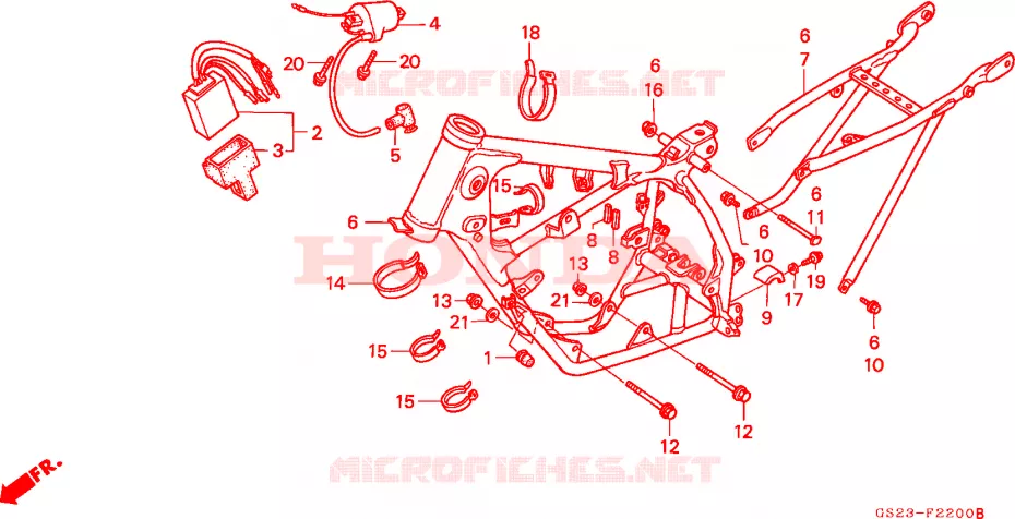 CORPO QUADRO/BOBINA IGNICAO Honda MOTO 80 CR 1992  CR80RN