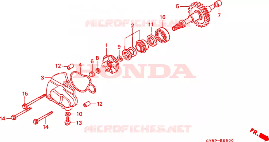 BOMBA AGUA Honda MOTO 50 CRM 1994  CRM50RR