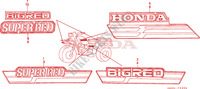 FAIXA/EMBLEMA(3) para Honda ATC 250 BIG RED miles and km 1987