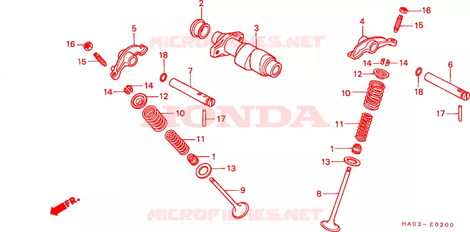 ARVORE CAMES/VALVULA Honda ATV 250 ATC 1985  ATC250ESF