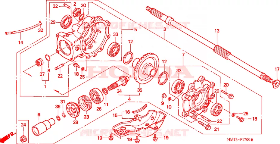 CARRETO SECUNDARIA FINAL Honda ATV 400 FOURTRAX 2001  TRX400FW1